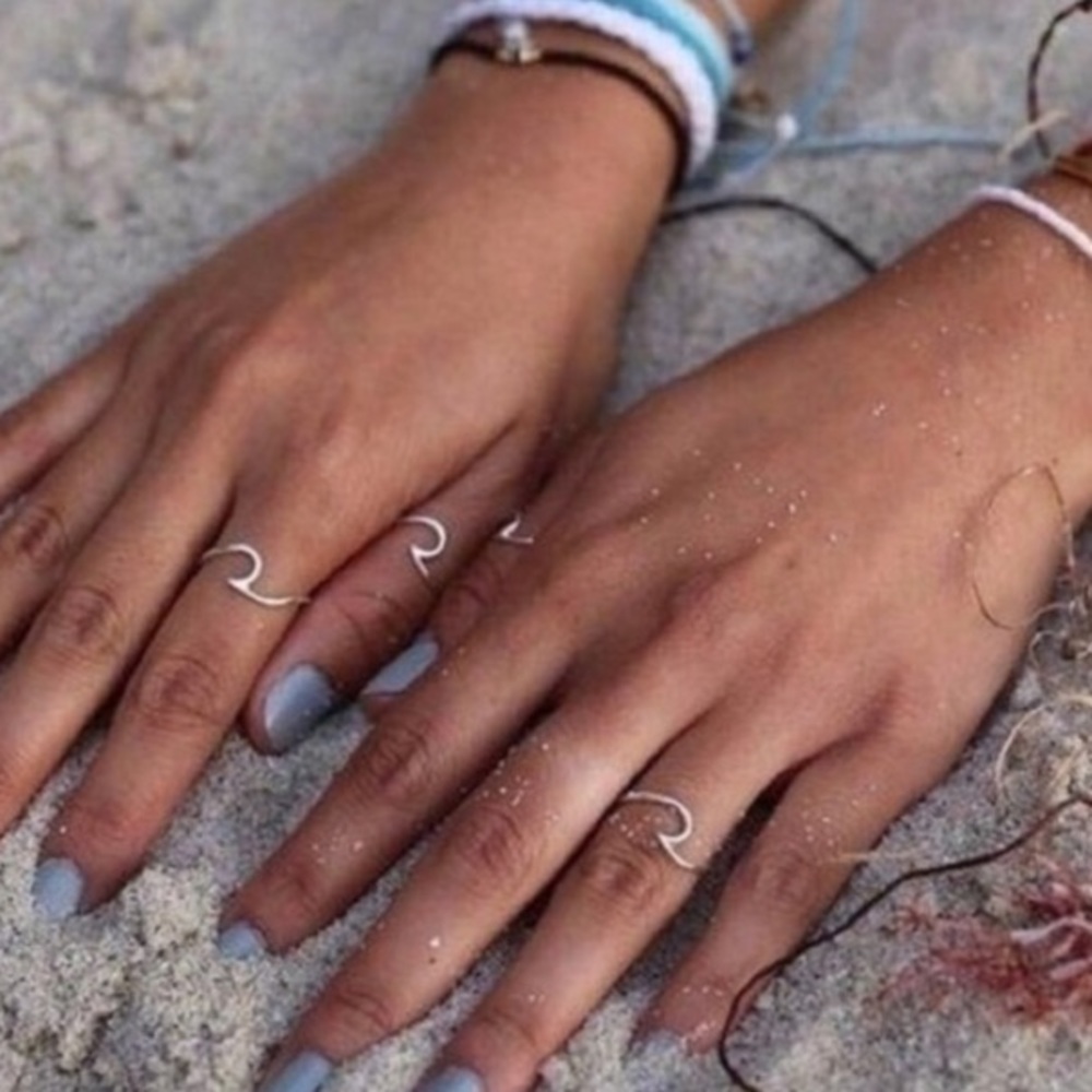 LAST 1❗️NWT 925 Silver Ocean Wave Ring - Picture 2 of 4